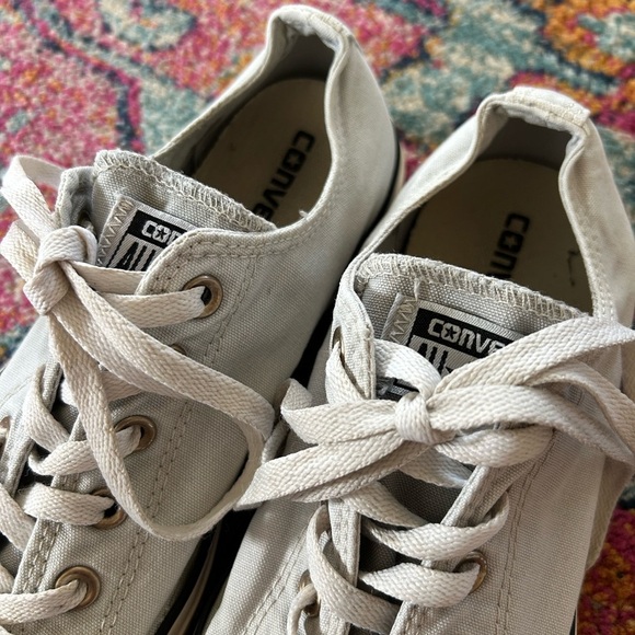 🔥Converse | Unisex light grey All Star classic fit lace up sneakers Men’s 8 W 10 - Picture 8 of 16